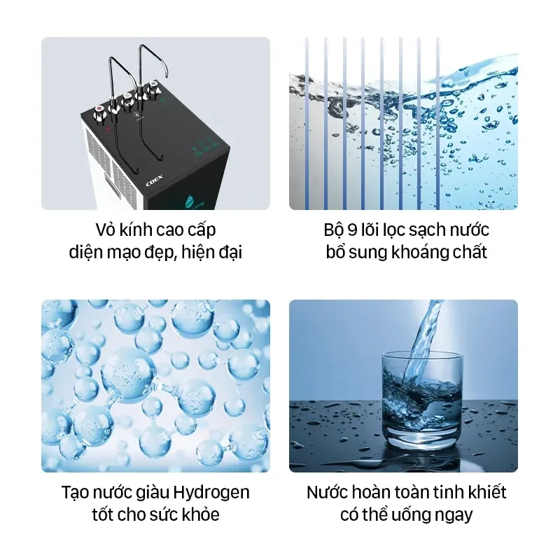 Máy lọc nước nóng lạnh Hydrogen RO 9 cấp Coex WP-7312H