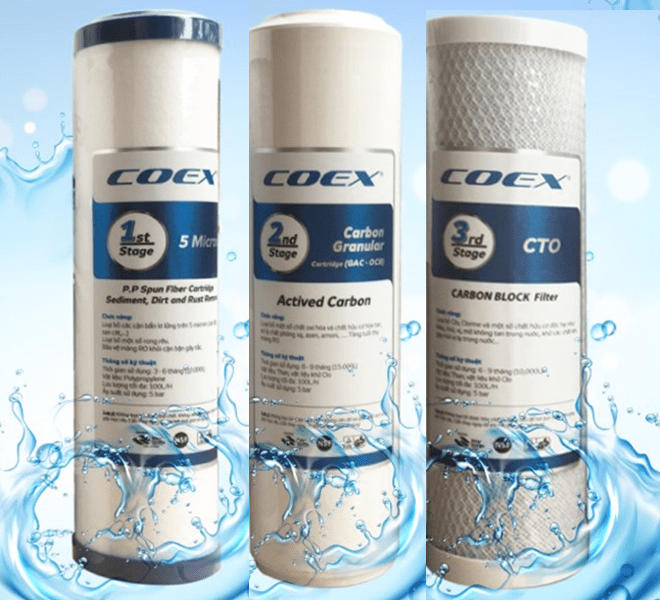 Bộ Combo 3 lõi lọc nước Coex 1,2,3 (2) đánh giá | Viết nhận xét