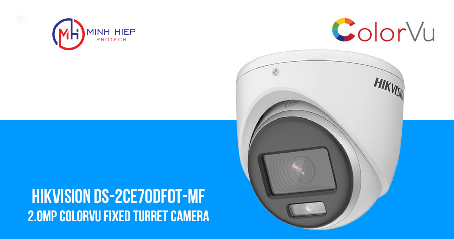 Camera HDTVI ColorVu 2MP bán cầu HIKVISION DS-2CE70DF0T-MF