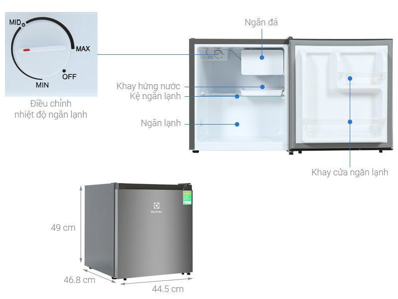 Tủ lạnh Electrolux 46L EUM0500AD-VN(1 cánh,Làm lạnh trực tiếp)