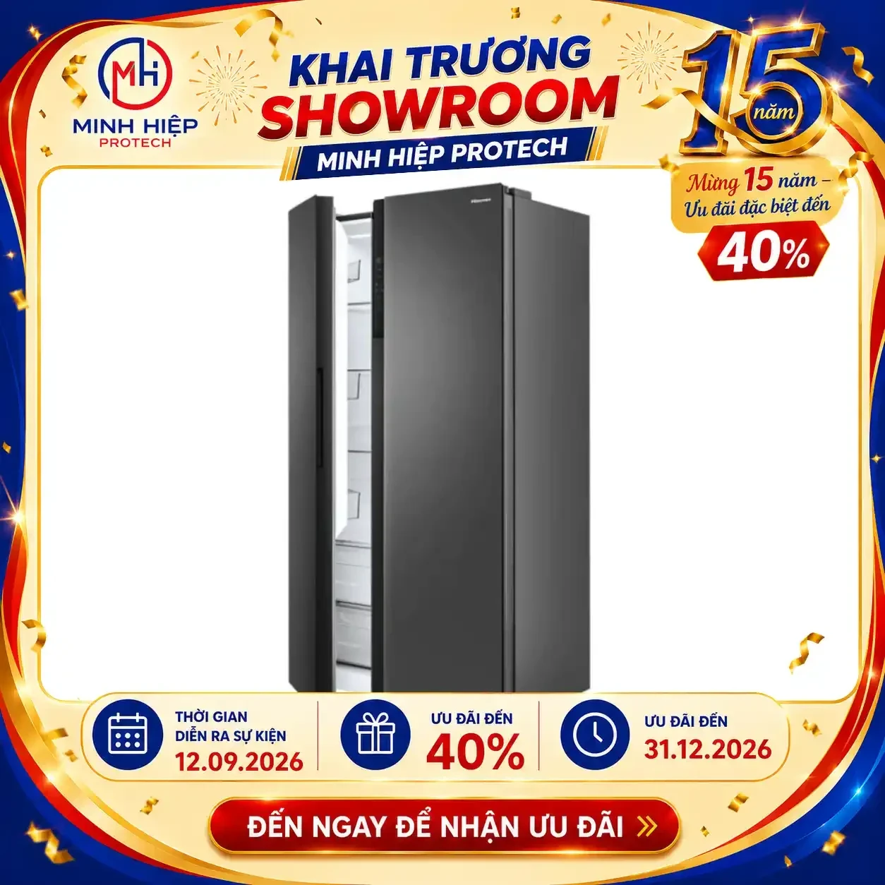Tủ lạnh SBS Hisense 544L RS708N4EBU