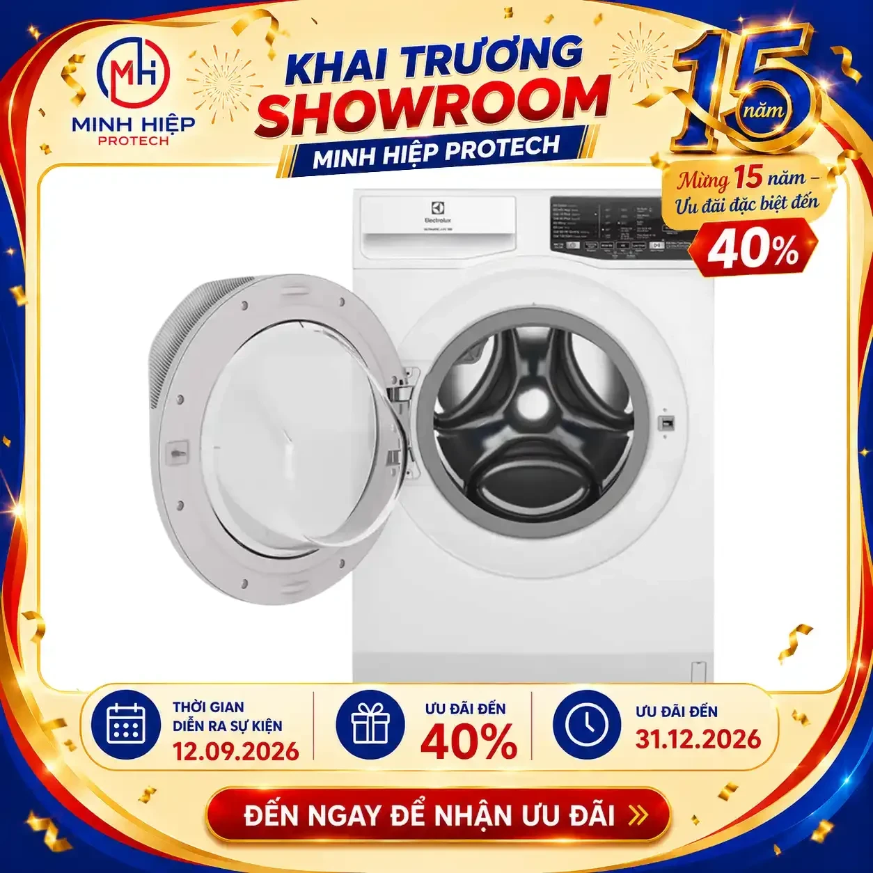 Máy giặt Electrolux 10kg cửa trước inverter EWF1025DQWB