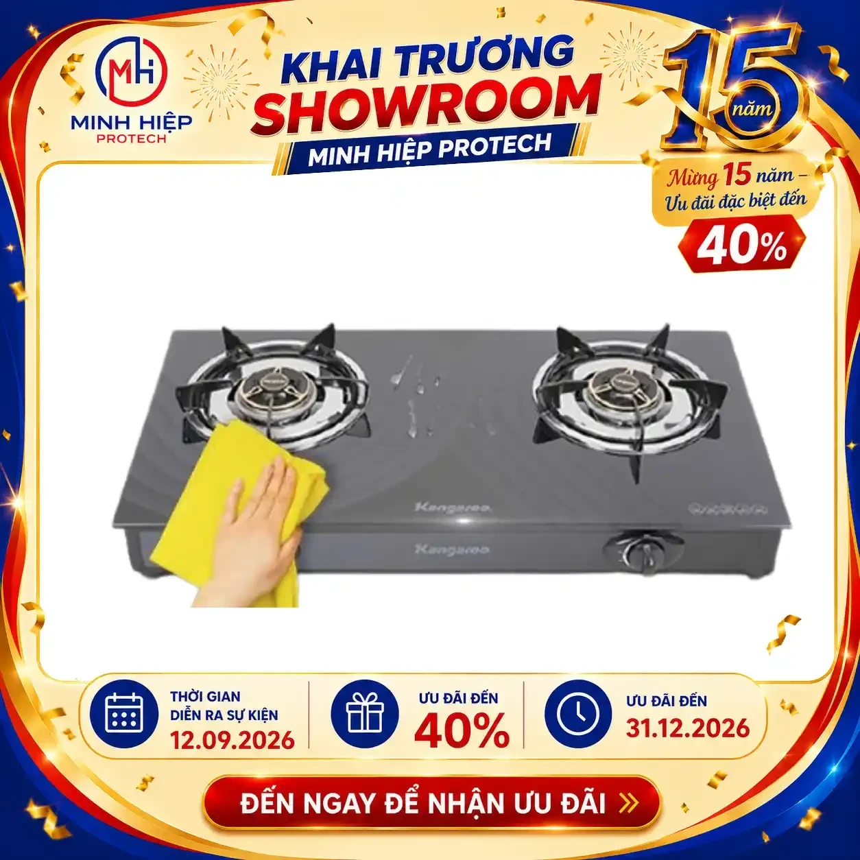Bếp ga đôi Kangaroo KG519M