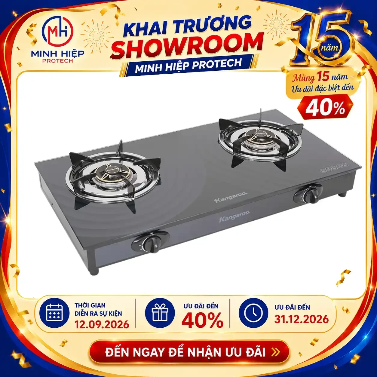 Bếp ga đôi Kangaroo KG519M