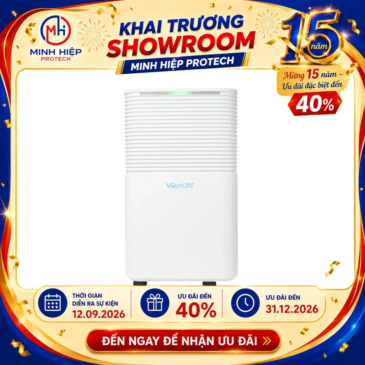 Máy hút ẩm VTECH365 VT-HA120-W 12L/ngày