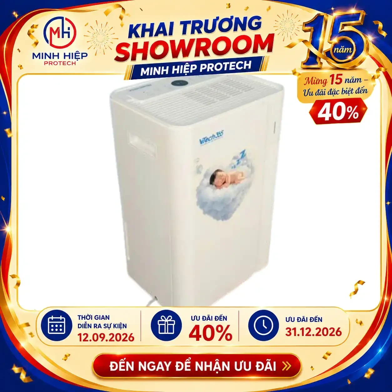 Máy hút ẩm VTECH365 VT-HA200-W 20L/ngày