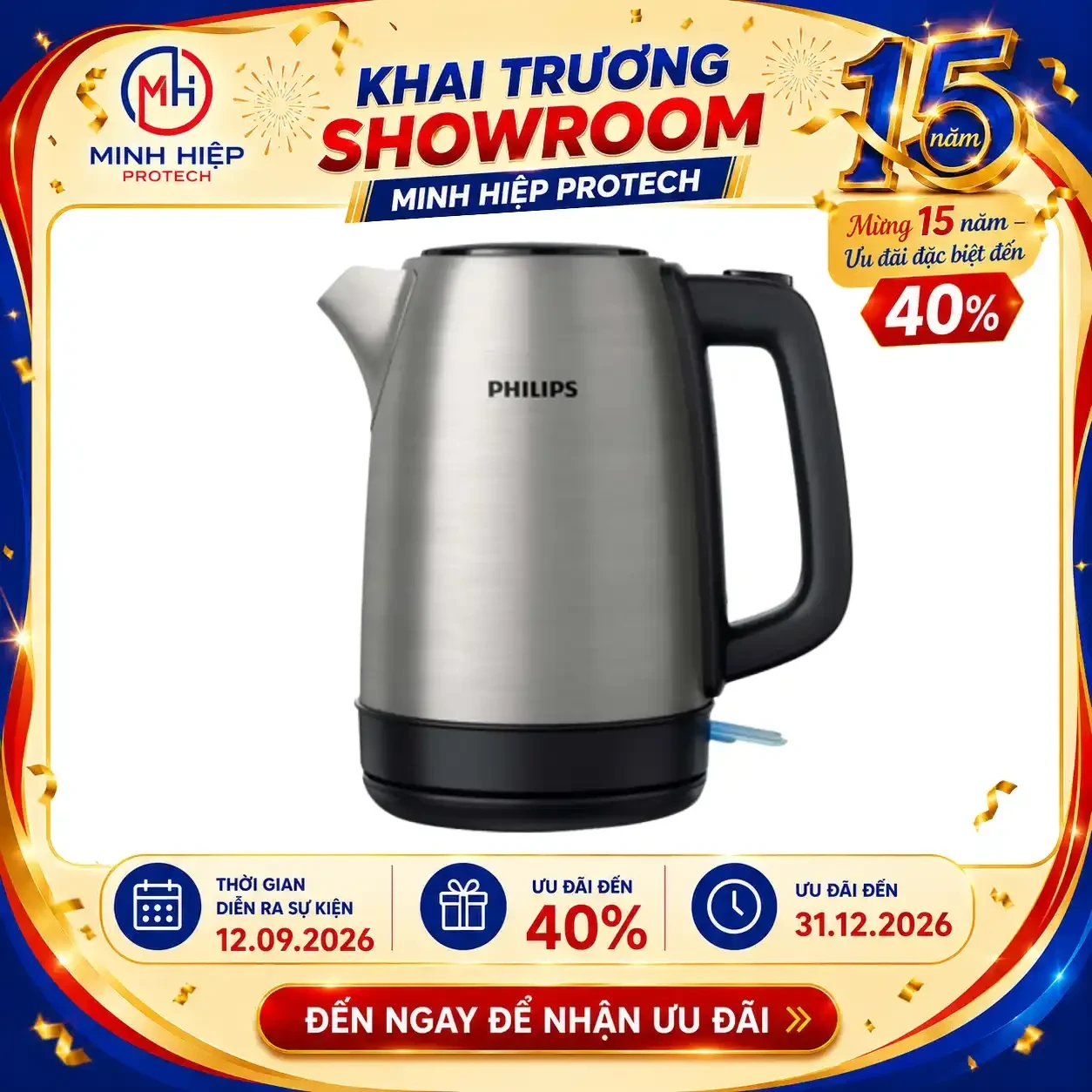 Bình đun siêu tốc Philips HD9350/90 1,7 lít