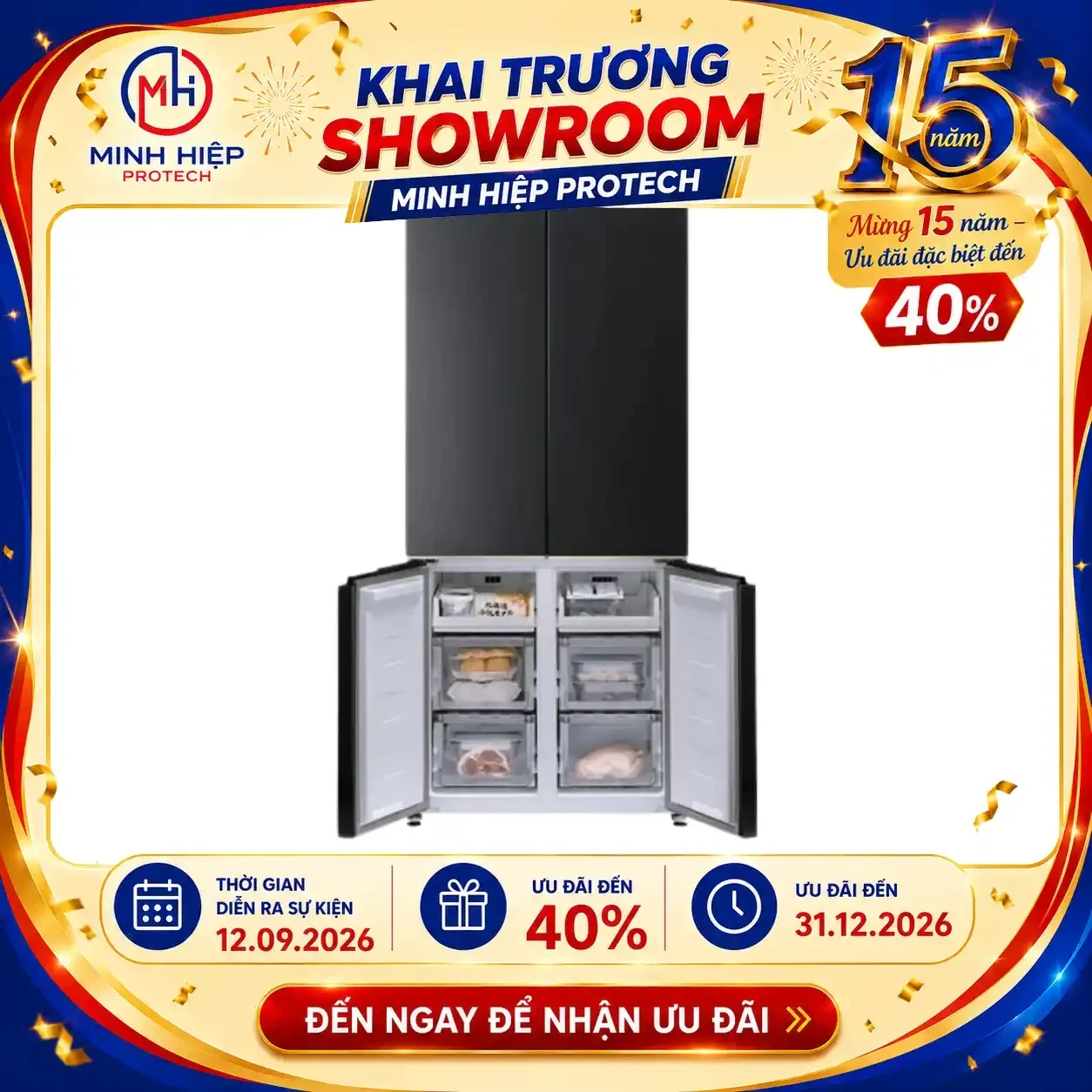 Tủ lạnh Panasonic 4 cánh 482L NR-XZ550HGKV