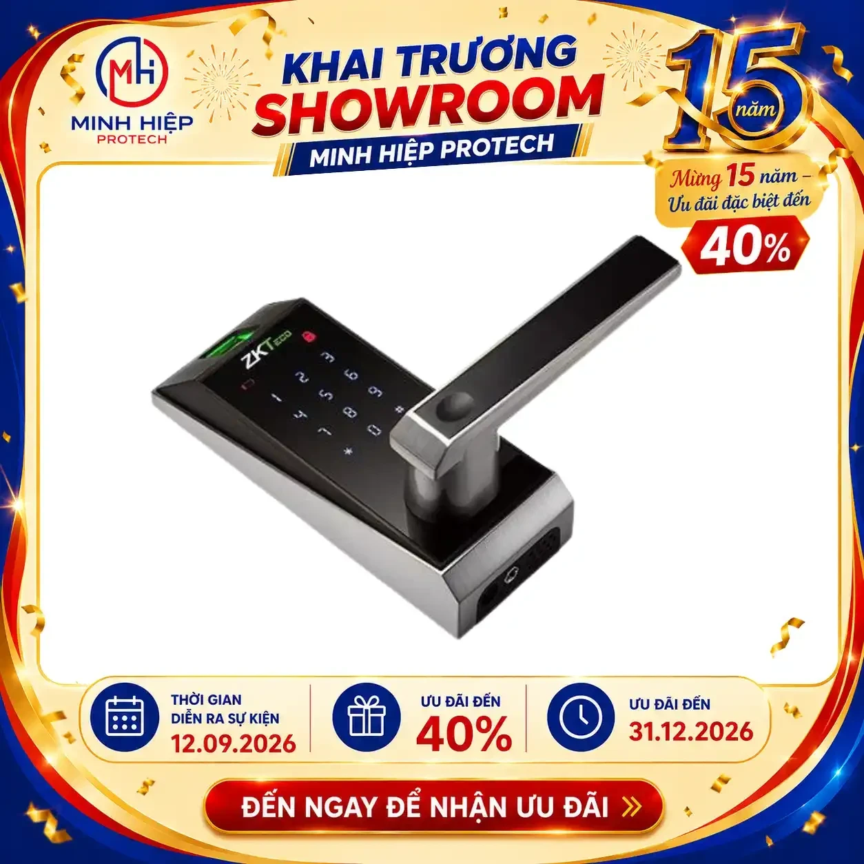Khóa cửa vân tay Bluetooth ZKTeco AL20B/AL20DB