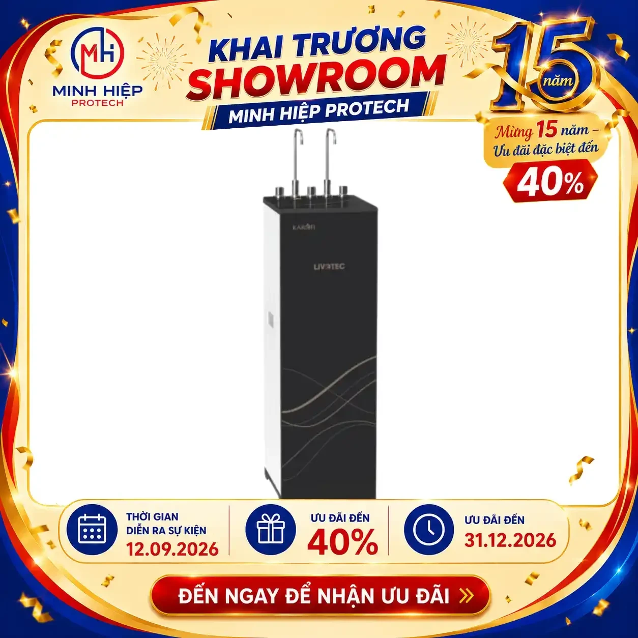 Máy lọc nước nóng lạnh Karofi Livotec 628