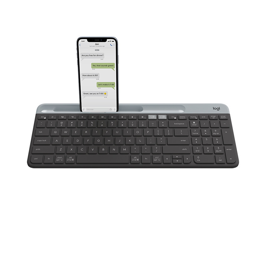 Bàn phím không dây Logitech K580 Graphite (USB/Bluetooth/Xám đen)